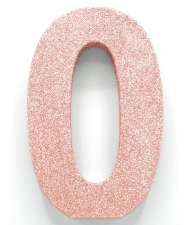 Figura di decorazione da tavolo oro rosa 0 glitter 20,5 cm