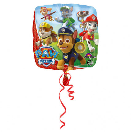 Palloncino ad elio Paw Patrol quadrato 43cm vuoto