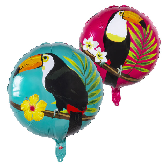 Palloncino ad elio Toucan bifacciale vuoto 45 cm