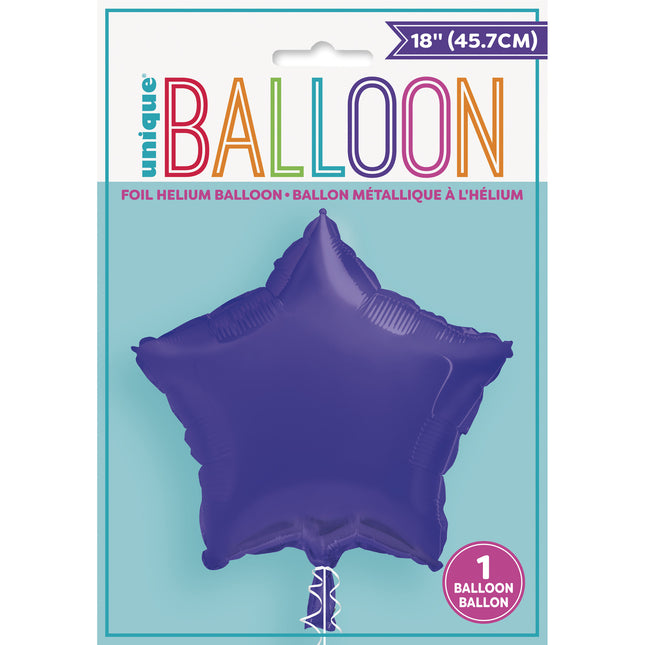 Palloncino ad elio Stella Viola Vuoto 45 cm