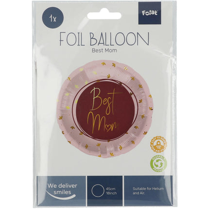 Palloncino ad elio Best Mum rosa vuoto 45 cm