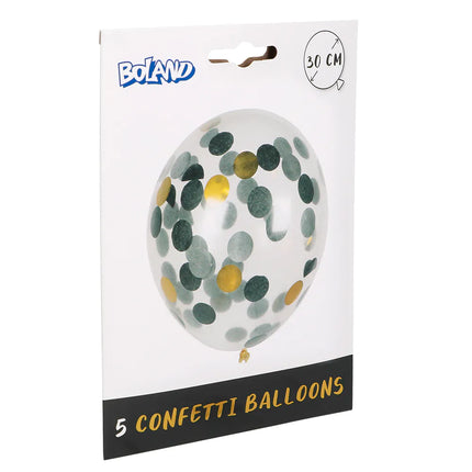 Palloncini coriandoli nero oro argento 5pz