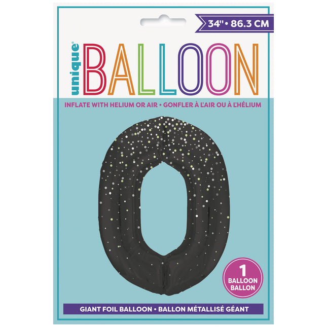 Palloncino 0 Year Figure a pois neri 86cm