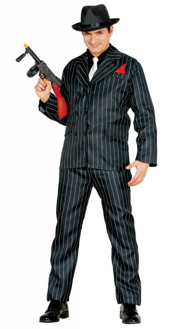 Costume da gangster blu scuro da uomo