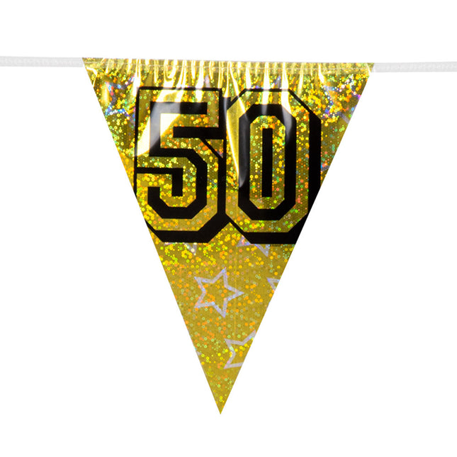 Ghirlande 50 Anni Oro Glitter 8m