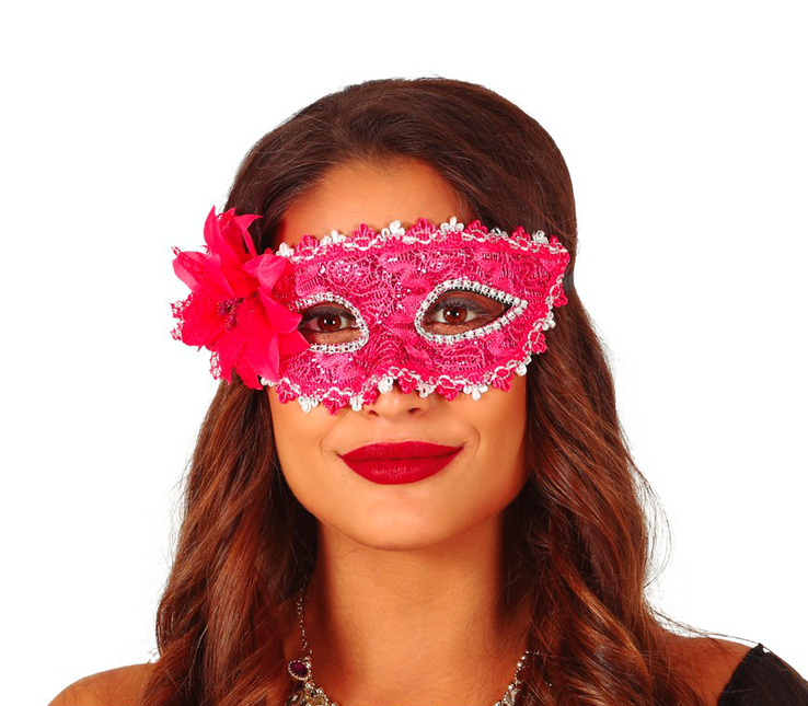 Maschera a fiori fucsia