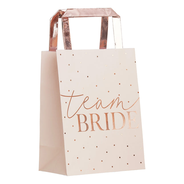 Borse festa rosa Team Bride 27cm 5pz