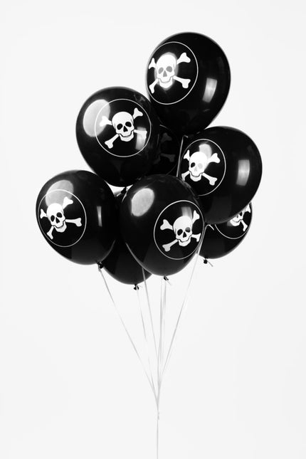 Palloncini pirata neri 30,5 cm 8 pezzi