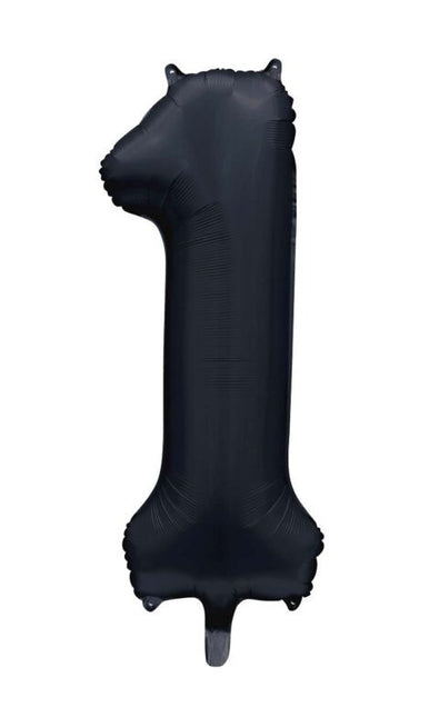 Palloncino nero figura 1 anno lucido 86 cm