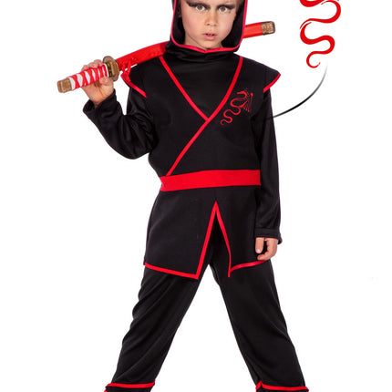 Costume da Ninja Rosso Nero Ragazzo