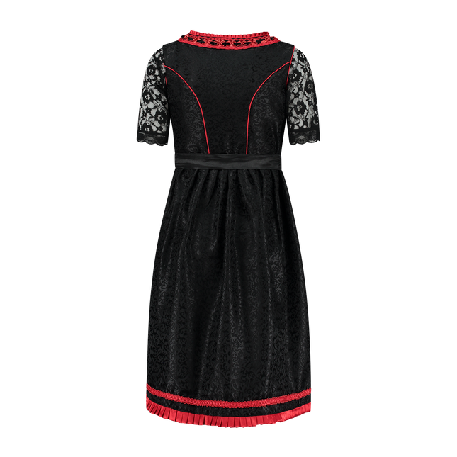 Nero Rosso Abito Dirndl Oktoberfest Donna 2 Pezzi