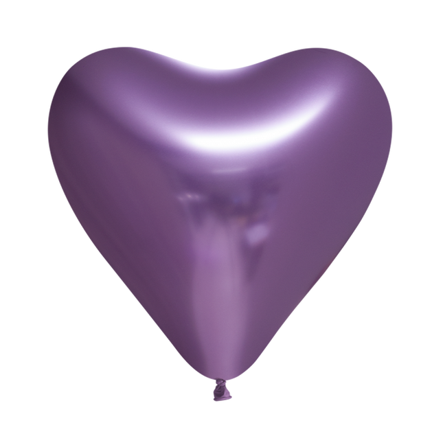 Palloncini a cuore viola 30cm 6pz