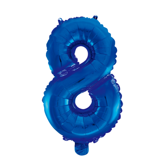 Palloncino in foil Figura 8 Blu XL 86cm vuoto