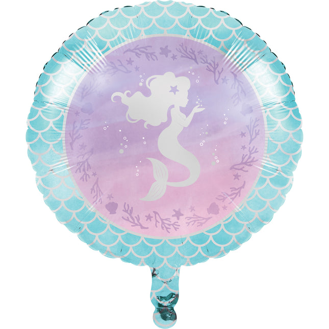 Palloncino ad elio a forma di sirena vuoto 45 cm