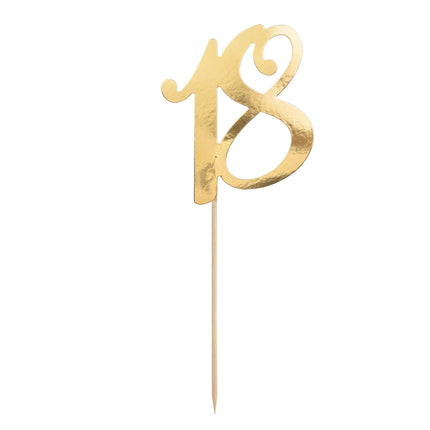 Cake topper 18 anni oro 20,5 cm