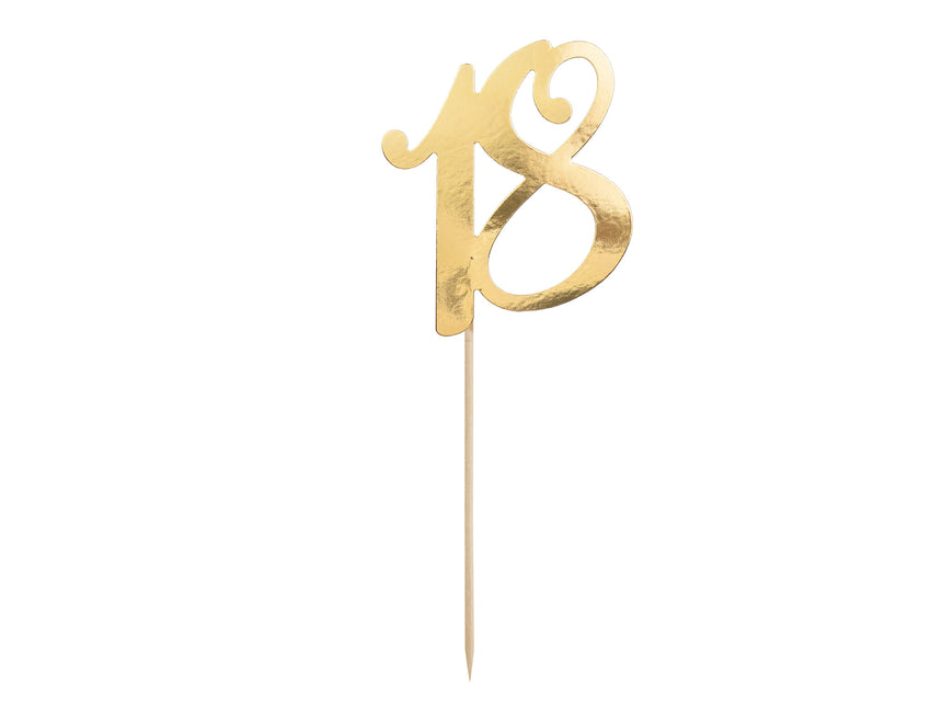 Cake topper 18 anni oro 20,5 cm