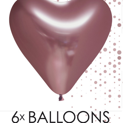 Palloncini a cuore oro rosa 30cm 6pz