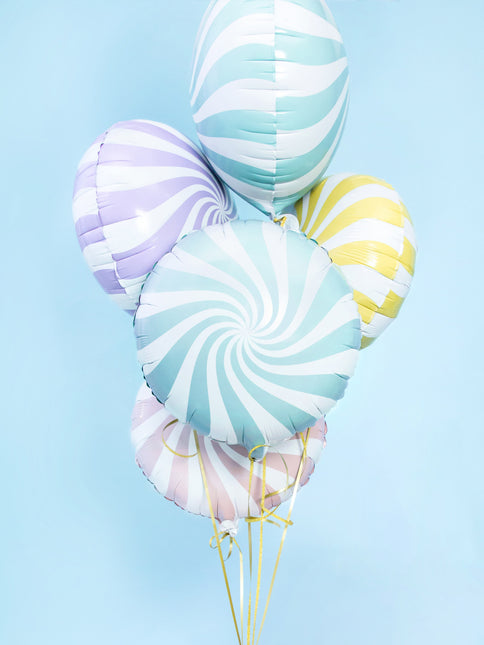 Palloncino ad elio azzurro a spirale 45 cm vuoto