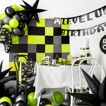 Striscione per feste di gioco Level Up Birthday 2,5 m