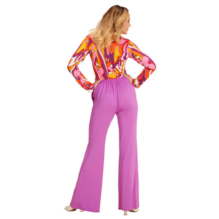 Pantaloni Disco 70S Viola Donna