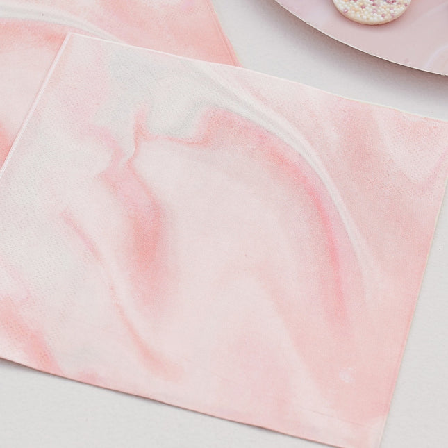 Tovaglioli rosa in marmo 16,5 cm 16 pezzi