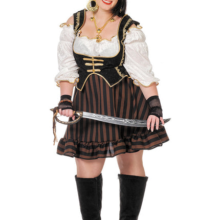 Costume da pirata donna marrone