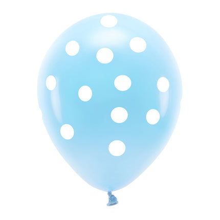 Palloncini azzurri a pois bianchi 33 cm 6 pezzi