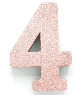 Decorazione da tavolo oro rosa Figura 4 Glitter 20,5 cm