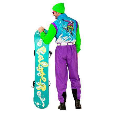 Tuta da sci anni '80 neon Snowboarder