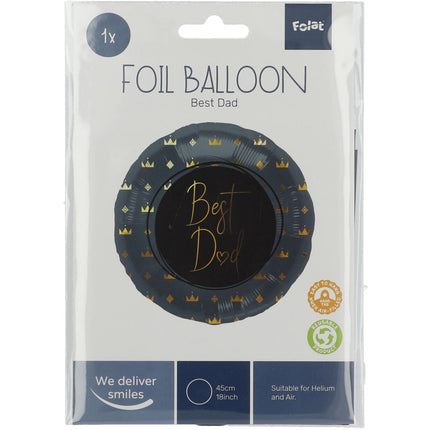 Palloncino ad elio Best Dad blu vuoto 45 cm