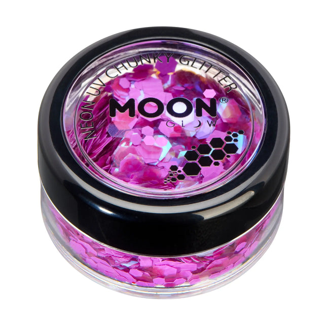 Moon Glow Neon UV Chunky Glitter Viola 3g