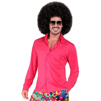 Camicetta Disco 70S Rosa Uomo Lusso