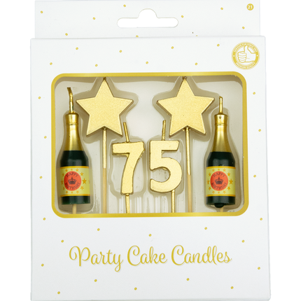 Candele 75 anni Champagne 17,5 cm