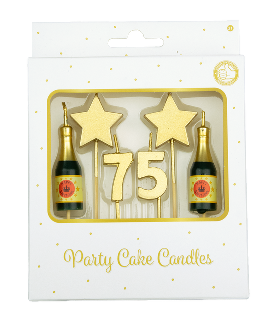 Candele 75 anni Champagne 17,5 cm