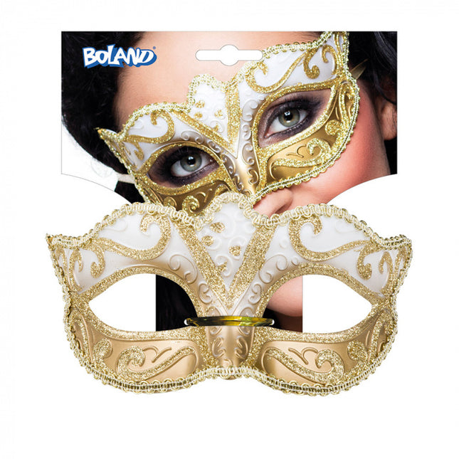 Maschera occhi Venezia Felina Gold