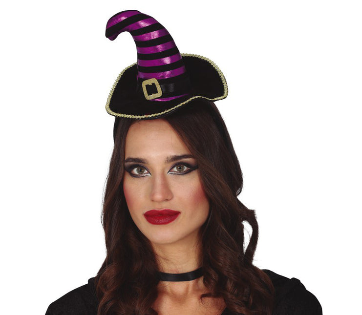 Tiara di Halloween Cappello da strega Nero Viola