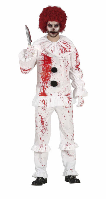 Costume da clown di Halloween da uomo sanguinario