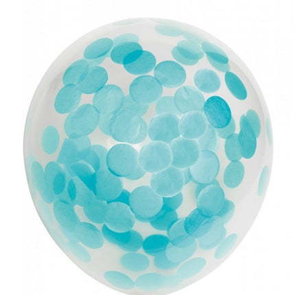 Palloncini a coriandoli azzurro 30 cm 6 pezzi