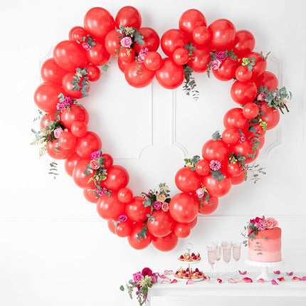 Fiocco a palloncino Cuore Rosso 5 pezzi