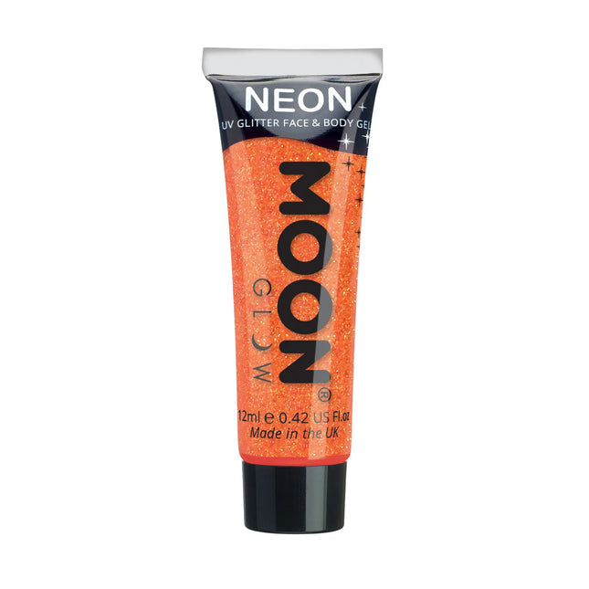 Moon Glow Neon UV Fine Glitter Gel Arancione 12ml