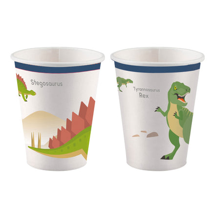 Tazze Dinosauro in cartone da 200 ml 8 pezzi