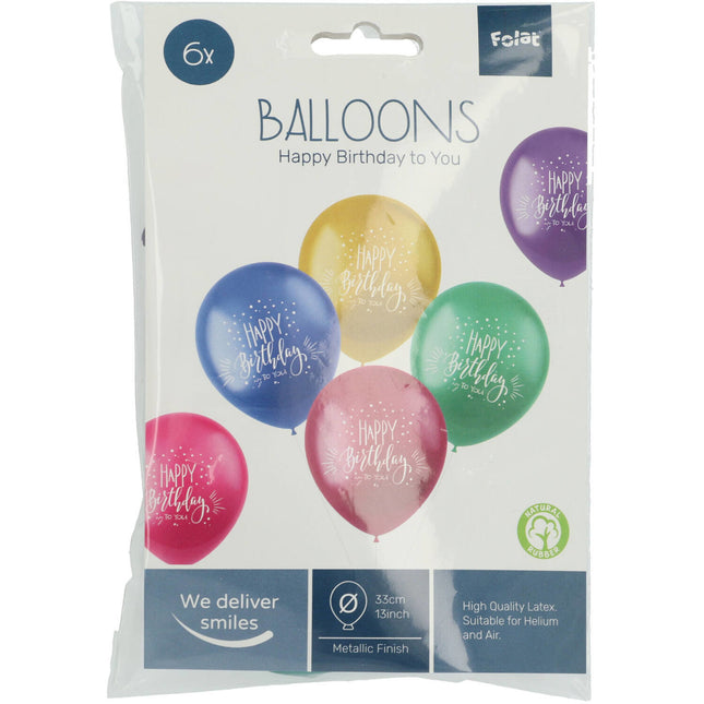 Palloncini Happy Birthday To You Colorati 33cm 6pz