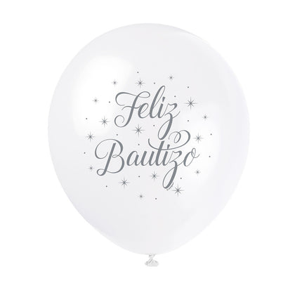 Palloncini per battesimo Feliz Bautizo 30cm 8pz