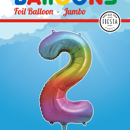 Palloncino Foil Figura 2 Rainbow XL 86cm vuoto