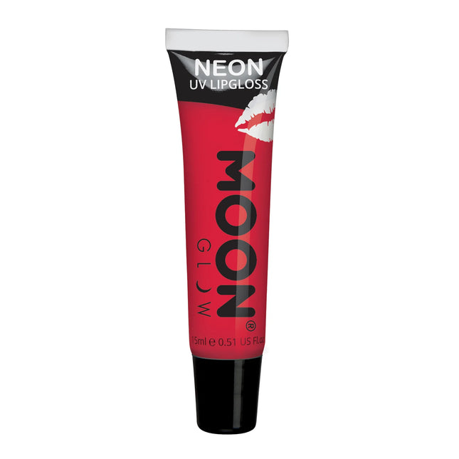 Moon Glow Neon UV Lipgloss Rosso Intenso Fragola 15ml