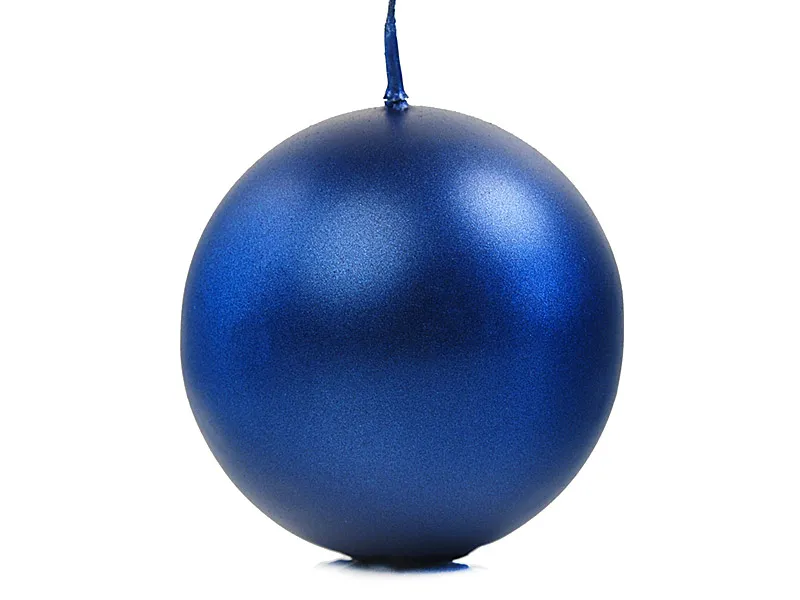 Candele a sfera blu metallizzato 8cm 6pz