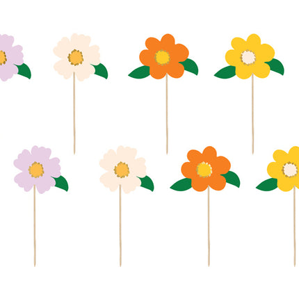 Cake topper Fiori Mix 13cm 8pz