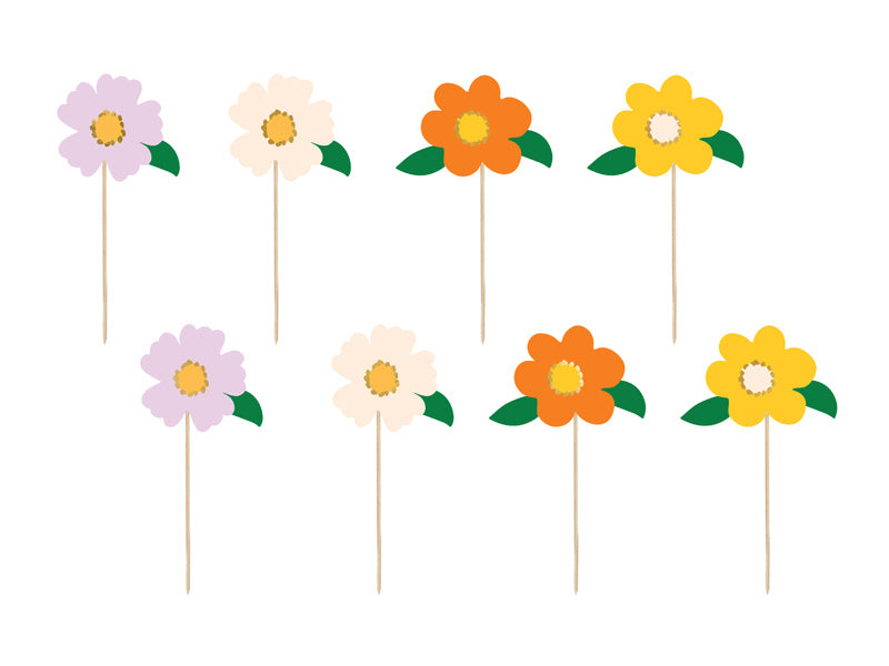 Cake topper Fiori Mix 13cm 8pz