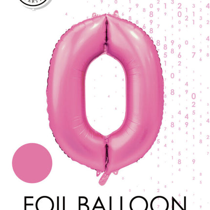 Palloncino numero rosa 0 anno lucido 86 cm