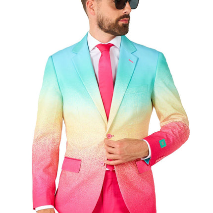 Tuta blu fucsia arcobaleno da uomo OppoSuits